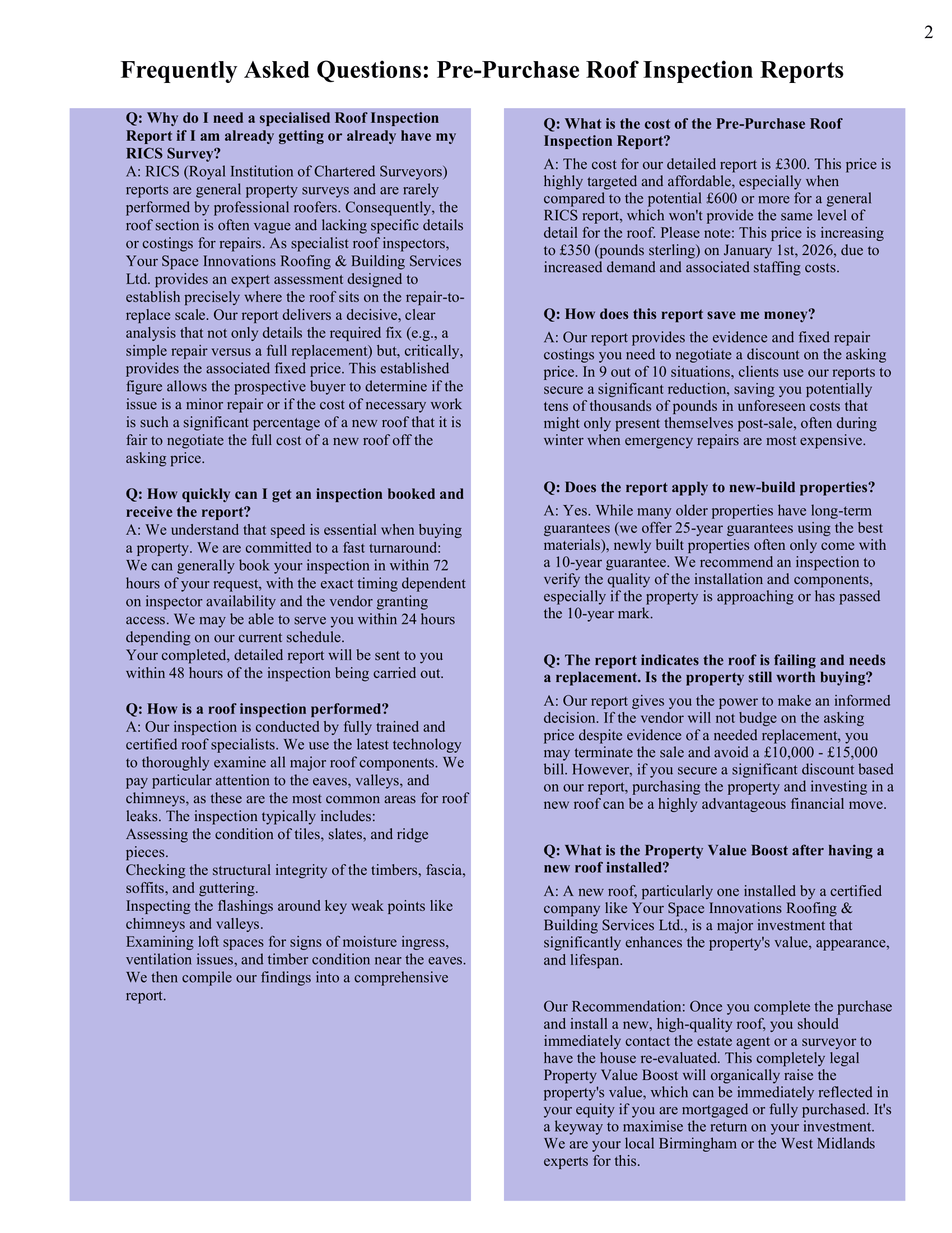 Inspection Report estate agent version BEST-02