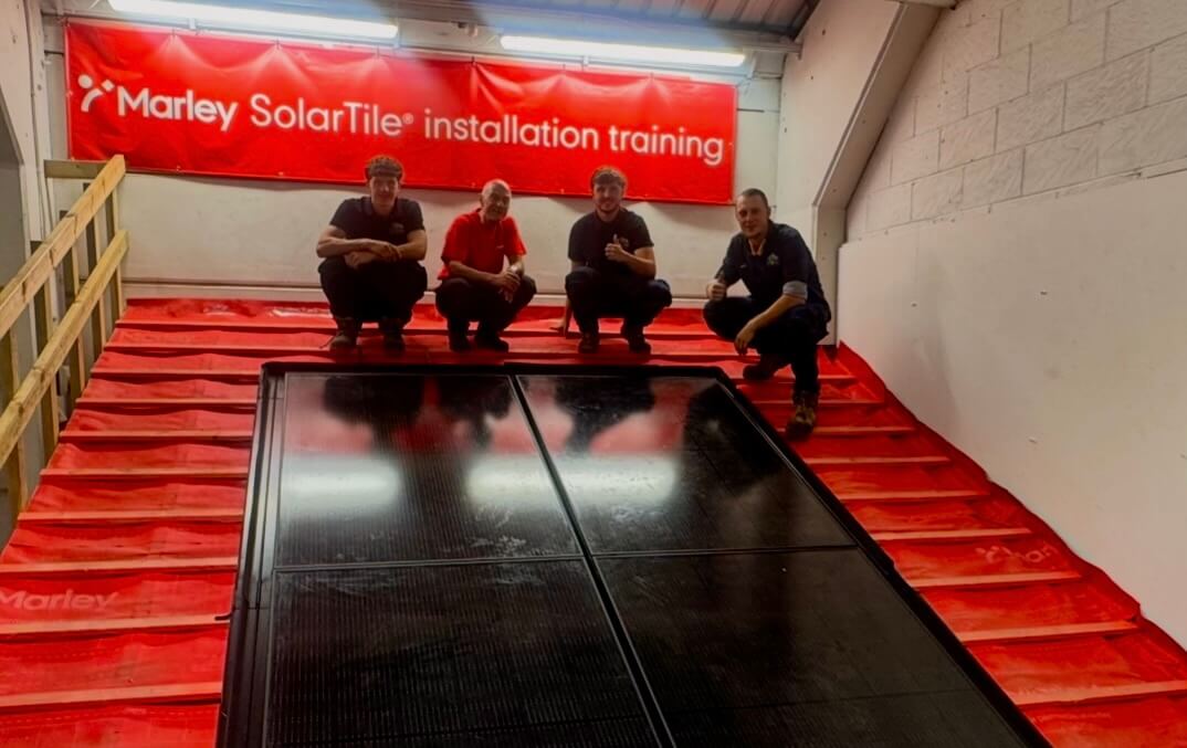 Marley_Solar_Panel_Training_Team_Photo_Your_Space_Innovations_Roofing_&_Building_Services_Ltd Team attending Marley solar-panel training