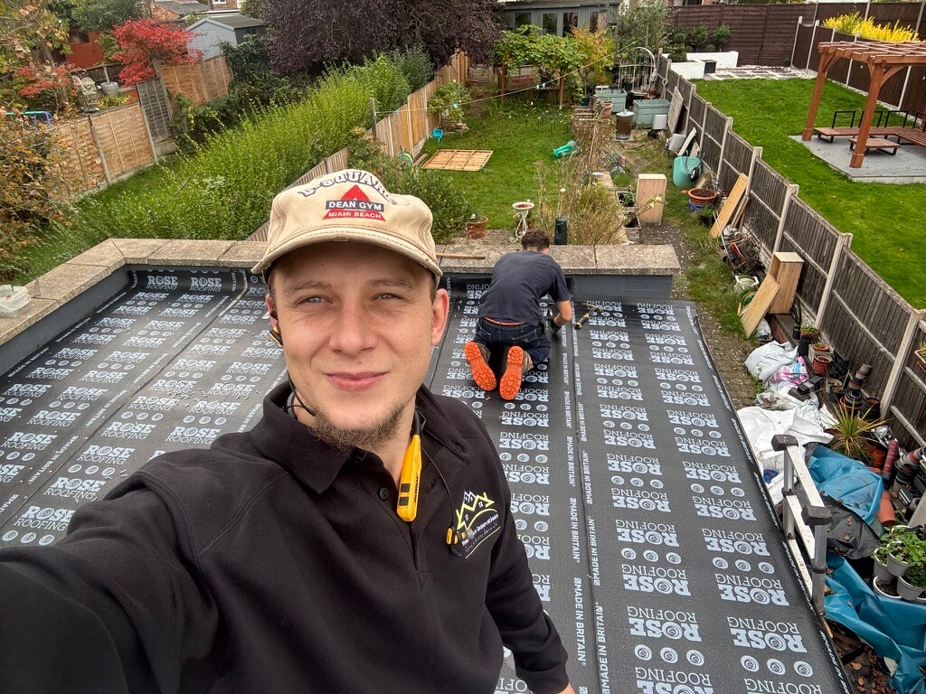 New_Flat_Roof_Installation_Team_Photo_Your_Space_Innovations_Roofing_&_Building_Services_Ltd Team working on a flat-roof installation